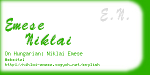 emese niklai business card